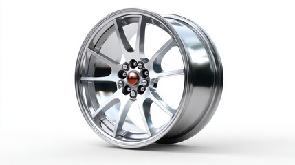 Obraz premium Red center wheel, a captivating closeup of circular design and geometric precision