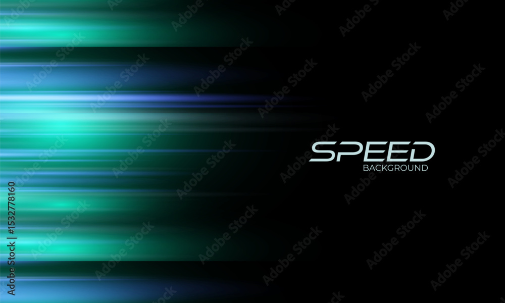Poster black modern abstract background with blue and green glowing movement and high-speed light effect. v
