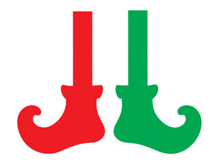 Cute Elf vector, icon illustration on white background Christmas elf and boots Christmas elf feet set.
