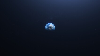 Earth from space showing continents and oceans against a dark background