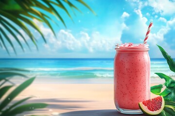 Tropical beach smoothie recipe refreshing summer drink healthy fruit blend vacation paradise relaxation