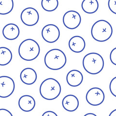 Seamless pattern with cute outline blueberries. Doodle print for banner, wallpaper, textile, wrapping paper, background, cards. Vector illustration in flat style
