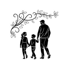 family family silhouette family cut file vector art