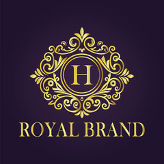 Letter  luxury gold logo concept