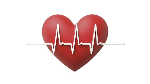 Heartbeat / heart beat pulse line art icon for medical apps and websites, heart and heartbeat