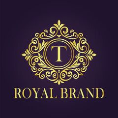 Letter  luxury gold logo concept