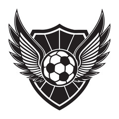 Soccer club symbol Winged football logo vector