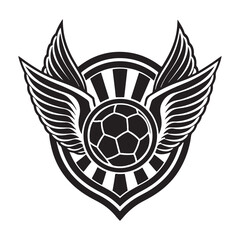Winged football logo soccer club symbol vector