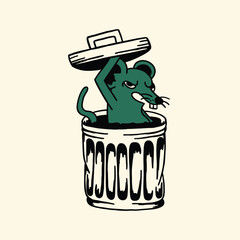 mouse retro cartoon character illustration