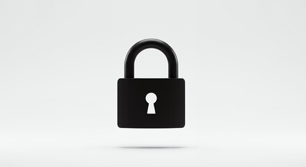 Naklejka premium Black padlock icon on white background