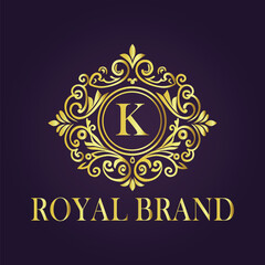 Letter  luxury gold logo concept