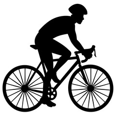 silhouette of a cyclist