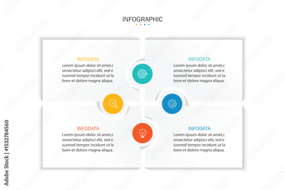 Poster infographic vector illustration with 4 steps, infographic template design. can be used for process d