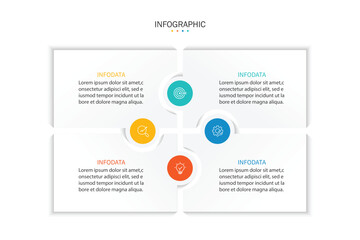 infographic vector illustration with 4 steps, infographic template design. Can be used for process diagrams, presentations, workflows.