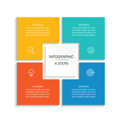 infographic vector illustration with 4 steps, infographic template design. Can be used for process diagrams, presentations, workflows.