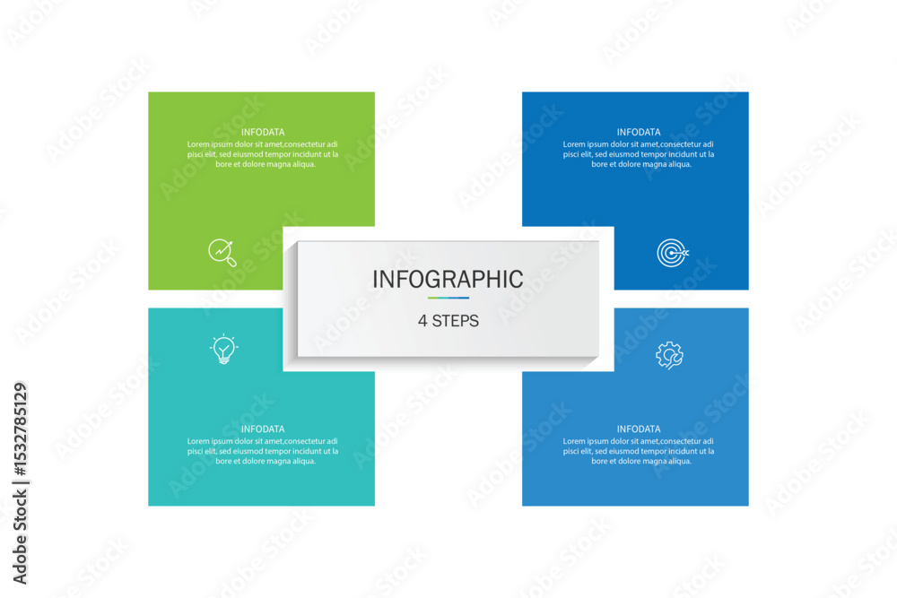 Poster infographic vector illustration with 4 steps, infographic template design. can be used for process d