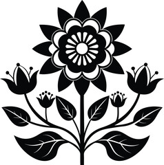A comprehensive collection of black and white vector floral and ornate decorative design elements, featuring a variety of intricate patterns, flourishes, and symmetrical motifs