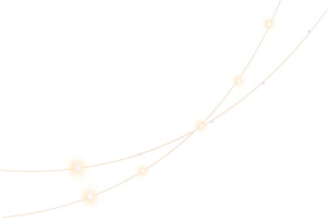 Abstract flat design showing glowing orbs moving on curved lines over transparent background