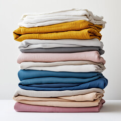 stack of colorful clothes