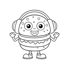 funky fun food characters kids vector silhouette