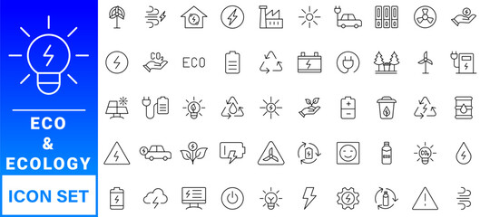 Eco or Ecology Icons Set. Ecology icon set. Ecofriendly icon, nature icons set on white background. Vector illustration