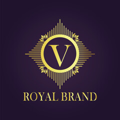 Letter  luxury gold logo concept