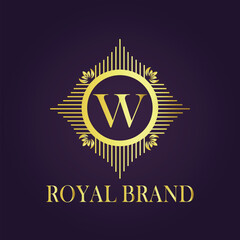 Naklejka premium Letter luxury gold logo concept