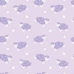 cute spring pattern with sheep.