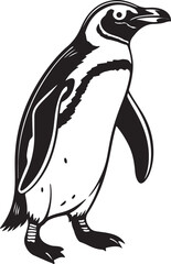 Penguin vector art illustration silhouette image