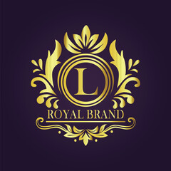 Letter  luxury gold logo concept