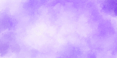 Watercolor purple background. Elegant abstract purple watercolor background with wide dimensions and copy space. Purple watercolour texture vector illustration. 
