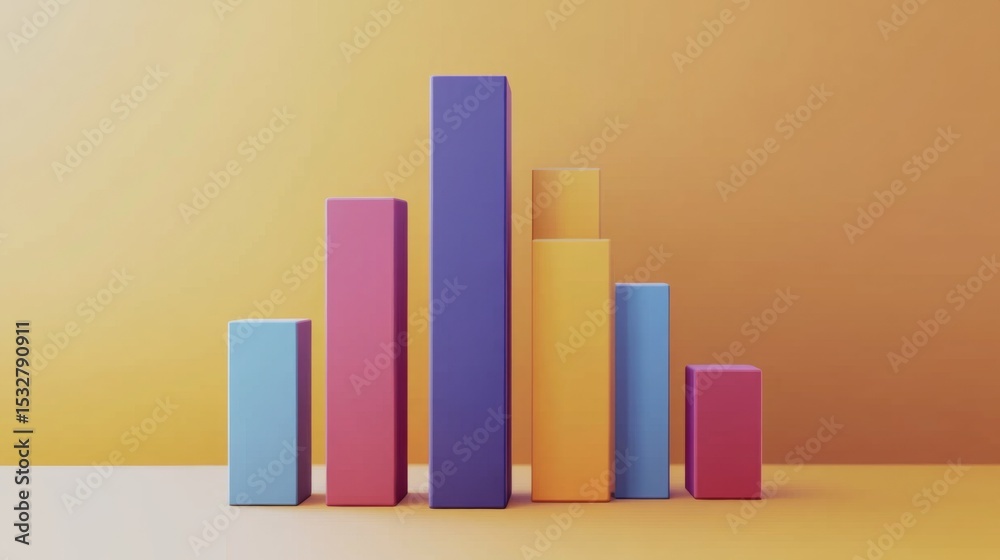 Aufkleber D stacked bar chart with layered sections in various colors, set against a light background, representing multi-dimensional data in a clear format.