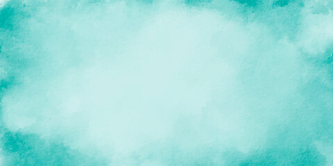 Blue watercolor background. Watercolor painted background with soft pastel tone blue and green. Teal abstract watercolour background paper texture vector illustration.