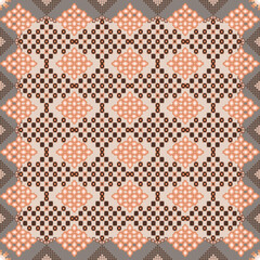 Frabric sameless traditional pixel textures, embroidery ethnic design