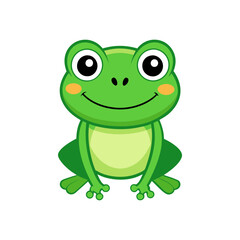 green frog cartoon character isolated vector silhouette