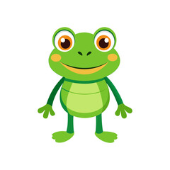 green frog cartoon character isolated vector silhouette