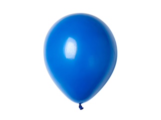Single blue balloon isolated on black background, Isolated On Transparent Background