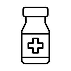 Medicine bottle line icon.