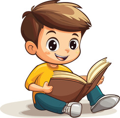 boy reading a book