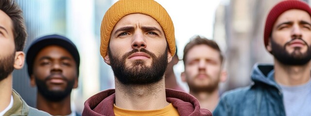 Diverse Group of Men United for a Common Cause