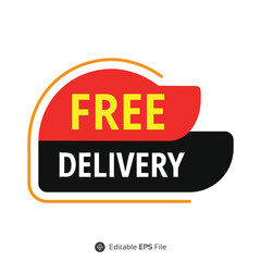 A bold and eye-catching FREE DELIVERY badge design, ideal for e-commerce promotions, retail marketing, and logistics branding