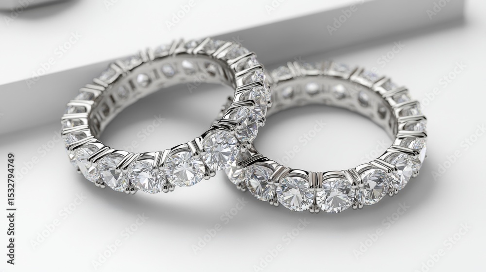 Poster an elegant set of diamond hoop earrings, reflecting light in a dazzling display, positioned on a smo