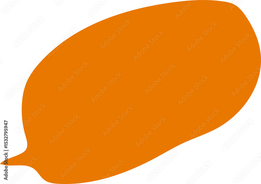 Poster abstract orange blob shape is floating on transparent background, flat design, copy space
