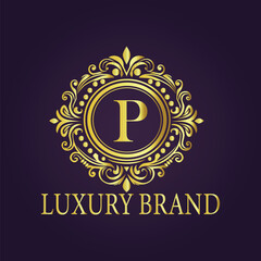 Letter  luxury gold logo concept