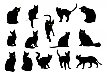 Black Cat Silhouettes vector.eps