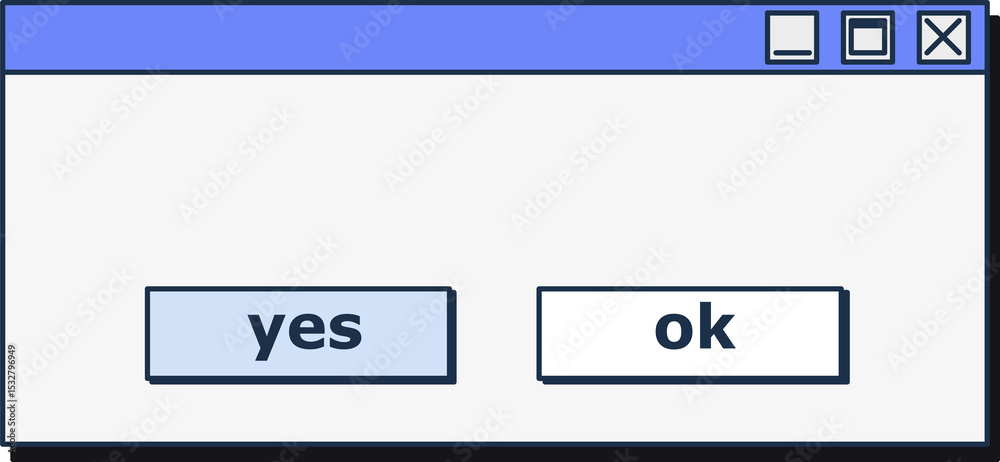 Poster flat ui window is showing transparent background with blue titlebar controls yes and ok buttons