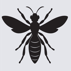 a wasp silhouette vector art illustration, vector illustration of a dragonfly