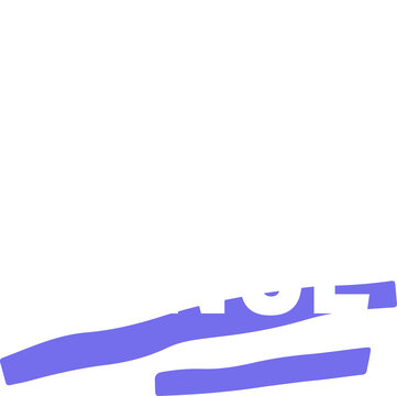 Flat design featuring bold uppercase LET'S DANCE text on transparent canvas with purple strokes