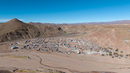 Aerial view of the town of 