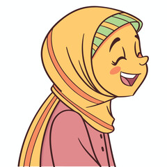 Cute Muslim Girl in Hijab Sticker - Islamic Cartoon Character